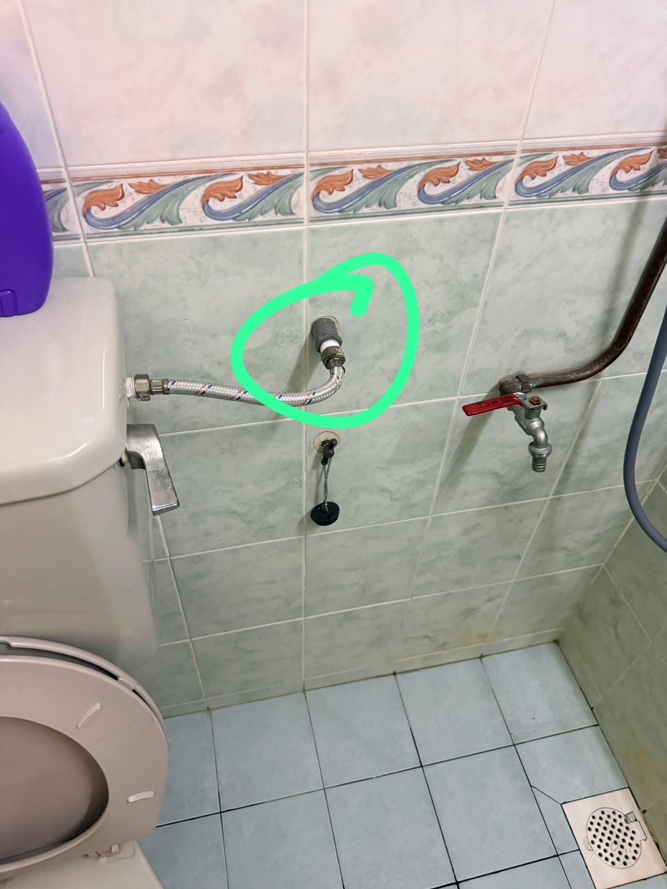Bathroom wall pipe leak inspection